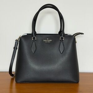 kate spade Darcy Large Black Satchel Vegan-Friendly Faux Leather Structured Bag